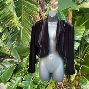 Another time stretch, velvet crop jacket